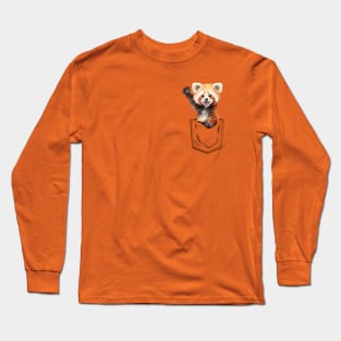 Red panda in a pocket Long Sleeve T-Shirt